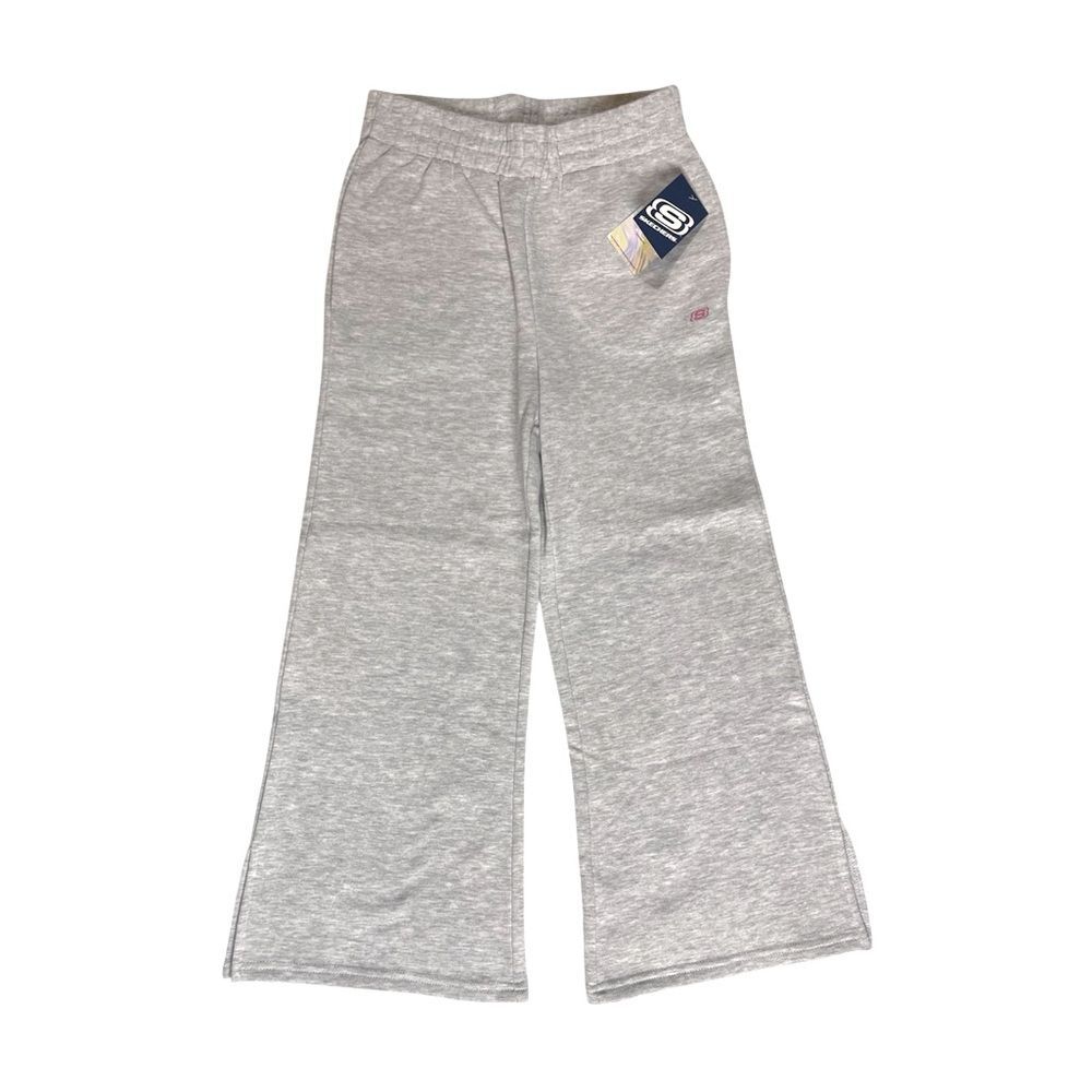 NWT Skechers Girls’ Wide Leg Sweatpants in Oxford Heather | Size Small